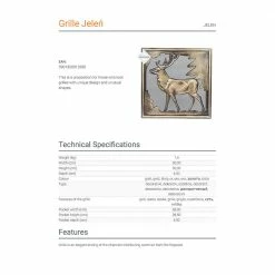 Περσίδα διακοσμητική KRATKI JELEN Χρυσό -ΦΙΛΤΡΑ ΝΕΡΟΥ κατάστημα kratki jelen διακοσμητικη περσιδα με αναπαρασταση ελαφιου σε χρωμα χρυσο 2