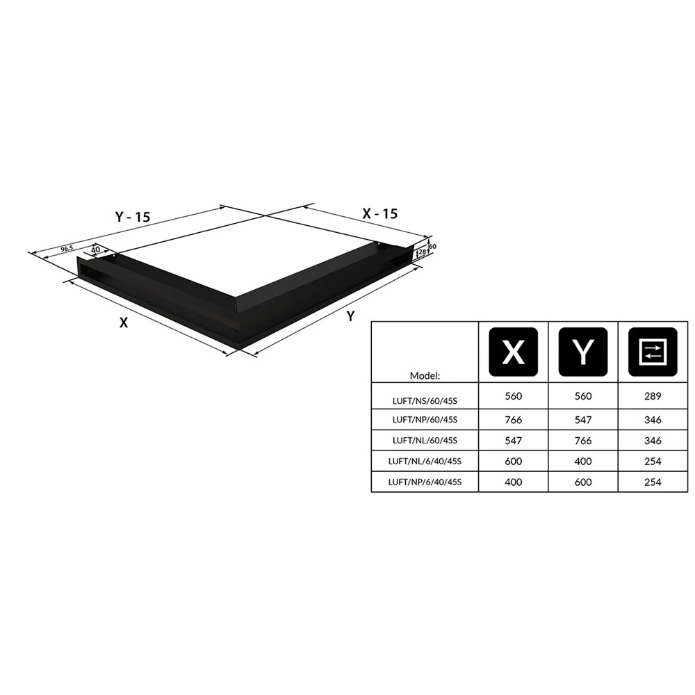 Περσίδα KRATKI LUFT/NL/6/40/45S/C 40X60X6CM Μαύρο Αριστερή γωνία 4 Περσίδα KRATKI LUFT/NL/6/40/45S/C 40X60X6CM Μαύρο Αριστερή γωνία - Image 2