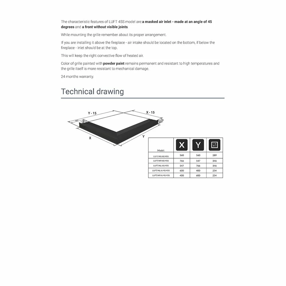 Περσίδα KRATKI LUFT/NL/6/40/45S/C 40X60X6CM Μαύρο Αριστερή γωνία 6 Περσίδα KRATKI LUFT/NL/6/40/45S/C 40X60X6CM Μαύρο Αριστερή γωνία - Image 4