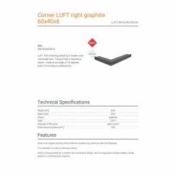 Περσίδα KRATKI LUFT/NP/6/40/45S/G 40X60X6CM Γραφίτης Δεξιά γωνία -ΦΙΛΤΡΑ ΝΕΡΟΥ κατάστημα kratki luft np 6 40 45s g 40x60x6cm γραφιτησ δεξια γωνια 2