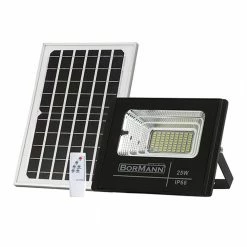 Προβολέας ηλιακός 40W με φωτοβολταϊκό πάνελ, αισθητήρα φωτός, τηλεκοντρόλ & χρονοδιακόπτη, αδιάβροχος BORMANN BLF2100